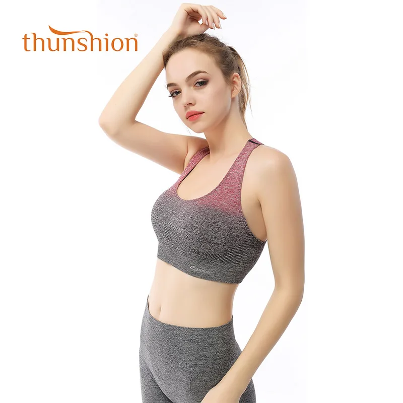 working out in a sports bra
