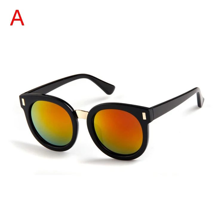 Модные Винтаж круглый Для детей Симпатичные очки UV400 покрытие детские солнцезащитные очки для мальчиков и девочек высококачественные очки - Цвет линз: A