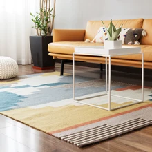 Шерсть ковер килим геометрический богемский индийский ковер для гостиной Розовый плед в полоску современный черный белый дизайн в скандинавском стиле