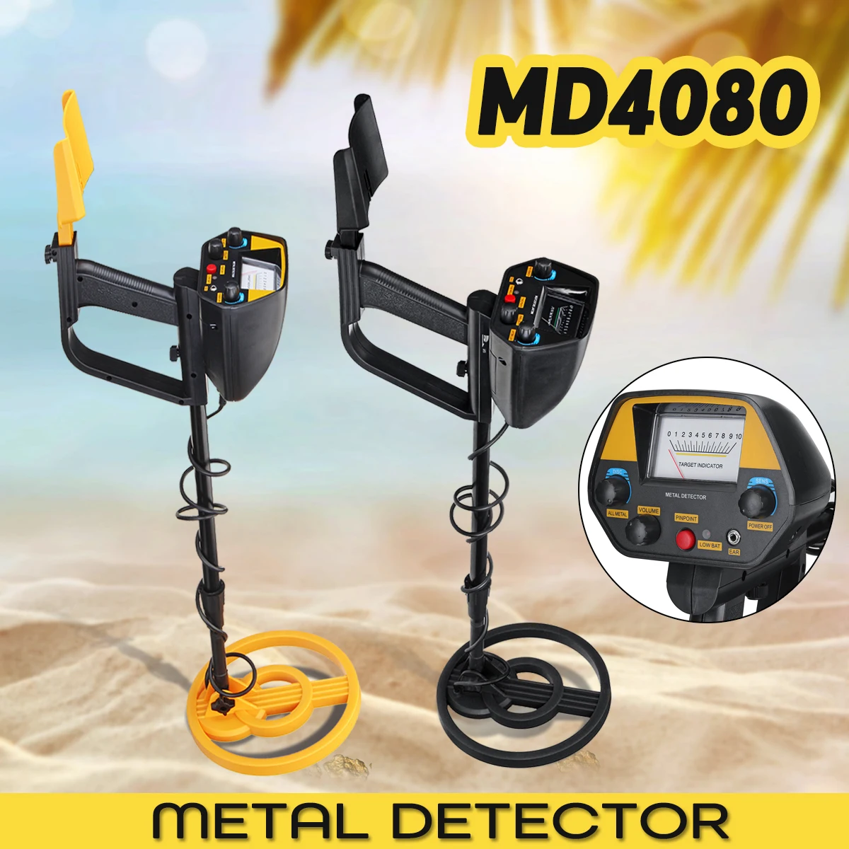 

MD4080 Metal Detector Gold Deep Sensitive Searching Digger Pinpointer Treasure Hunter