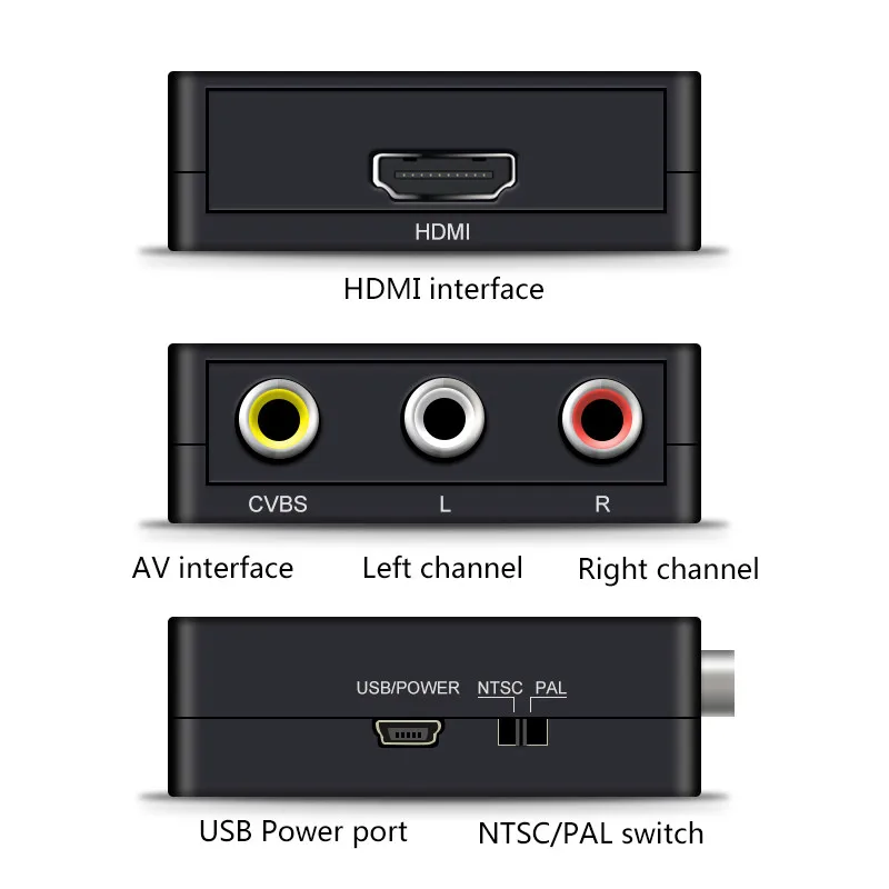 1080 P Mini HDMI к VGA RCA AV композитный адаптер конвертер с 3,5 мм аудио кабель VGA2AV/CVBS + аудио к ПК преобразователь ТВЧ-сигналов