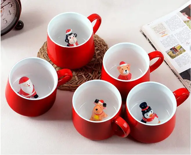 3D креативные Рождественские сувениры керамические Детские Кофе Чай Молоко Кружка 400 мл