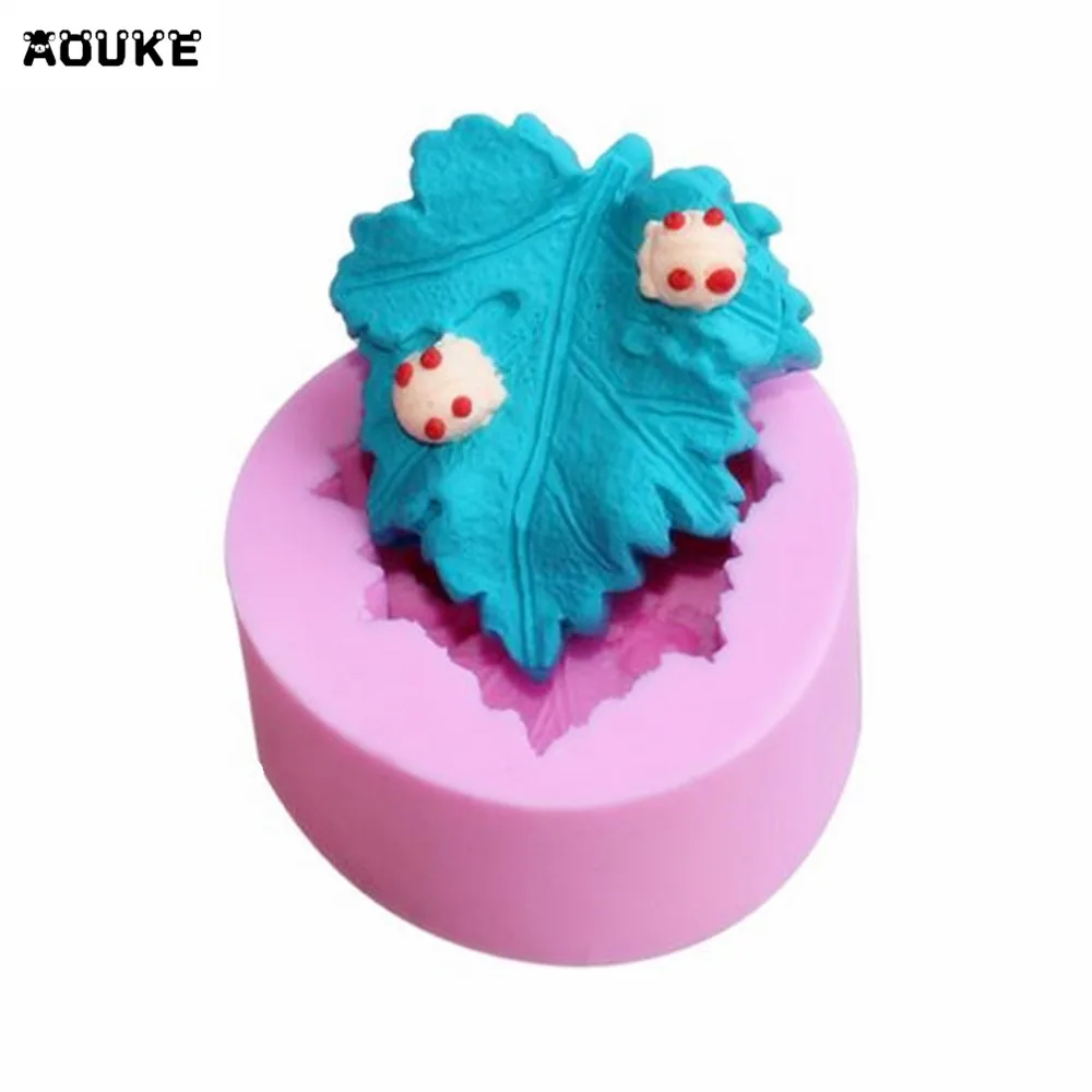 Leaf Ladybug Cake Decoration Maple 3D Chocolate Silicone