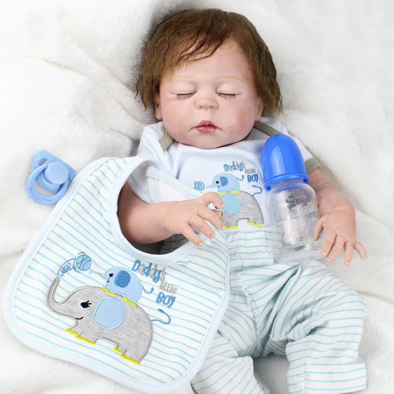 2" 57 см полный Силиконовый reborn baby doll новорожденный мальчик bebe reborn menino bonecas детская Подарочная игрушка куклы reborn