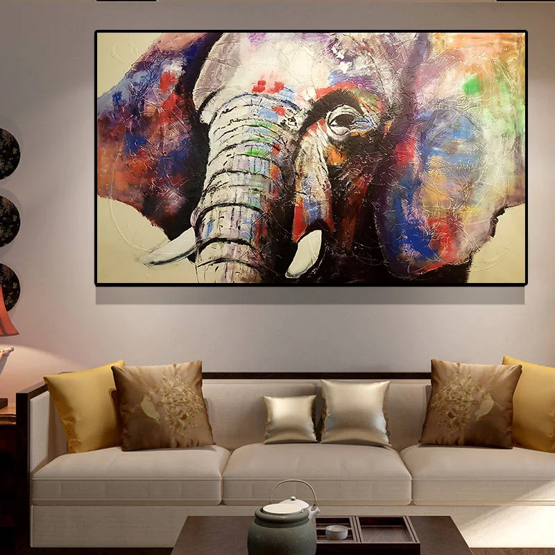 Абстрактная акварель Африка слон картина на стену с животными живопись маслом на холсте скандинавский Северная Настенная картина Картина для Гостиная