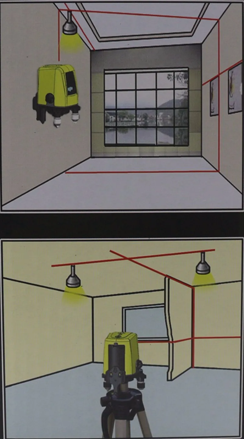 Мини ACUANGLE A8827D лазерный уровень 635nm 3 линии 3 точки красная линия 360 поворотные Лазерные уровни автоматические