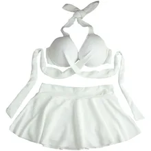 Новые Сексуальные женские однотонные костюмы из двух частей одежда для плавания бикини комплект танкини купальник купальный костюм купальный пляжный костюм купальные костюмы