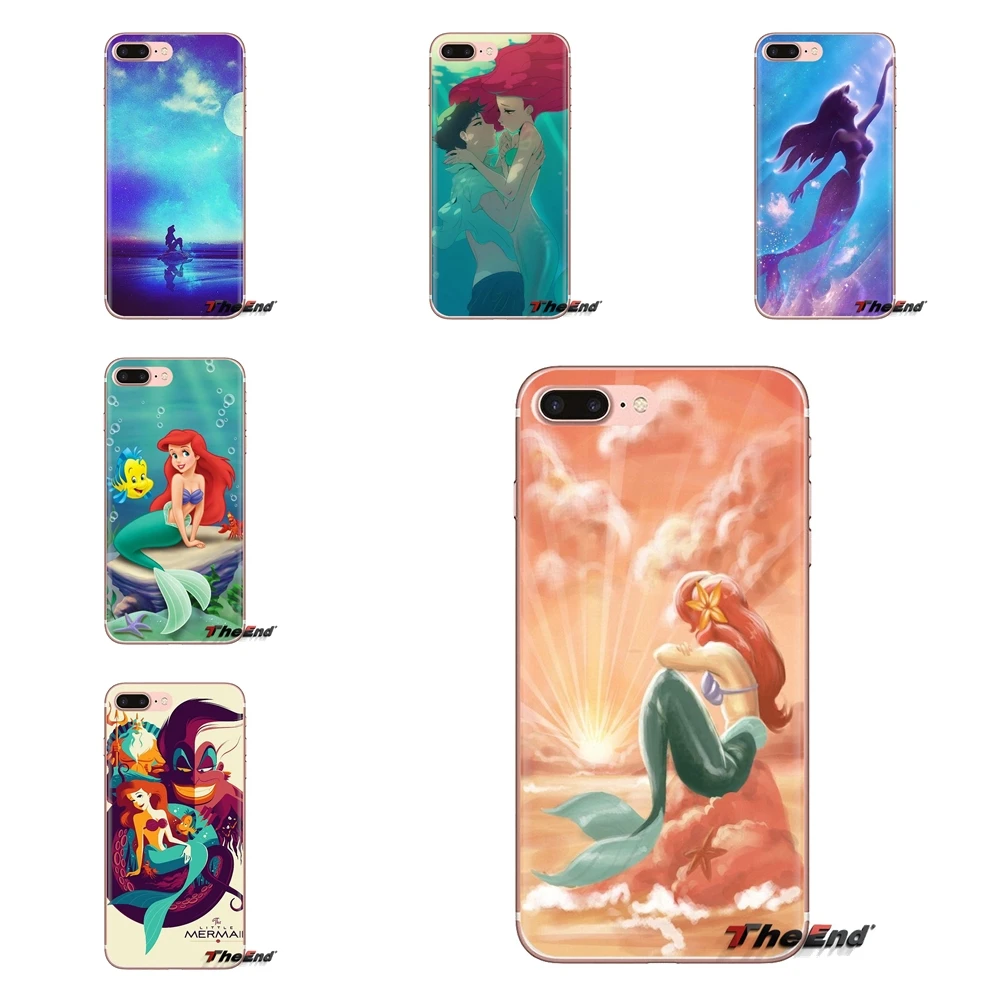 

For Xiaomi Mi3 Samsung A10 A30 A40 A50 A60 A70 Galaxy S2 Note 2 Grand Core Prime TPU Bag Case Animal The Little Mermaid Princess