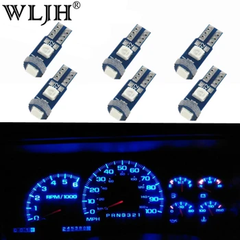 

WLJH 6x Canbus T5 LED Bulb 3030 SMD 73 74 Wedge Lamp Car Dashboard Cluster Instrument Panel Light for Audi A4 A6 A8 S4 S8