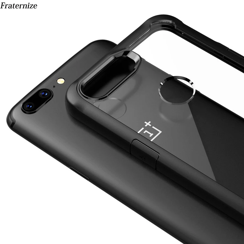 

Oneplus 5t Case shockproof Clear Case For OnePlus 5t 5 6 Soft TPU Silicone+Hard Acrylic transparent Full Protective Back Cover