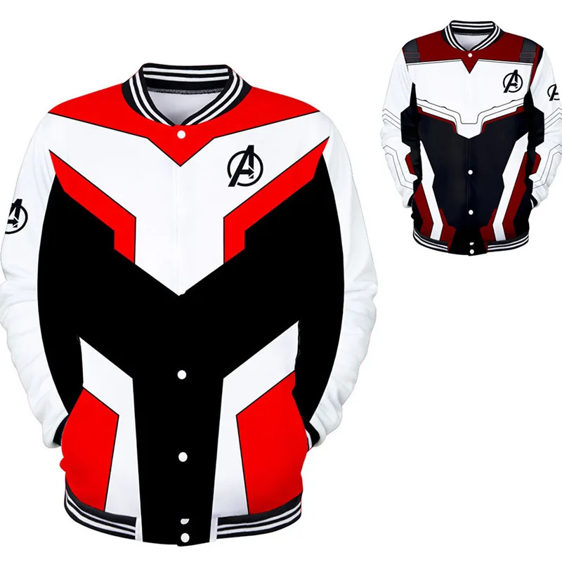2019 New Avengers Endgame Quantum Realm Sweatshirt Jacket Advanced Tech Coat Halloween Cosplay Costume Baseball Uniform