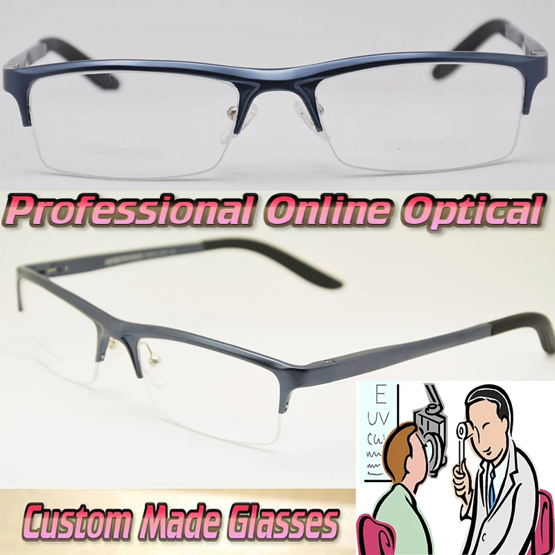 

Al Mg alloy Optical blue Glasses frame Custom made optical lenses Reading glasses +1 +1.5 +2 +2.5 +3 +3.5 +4 .0 +4.5 +5 +5.5 +6