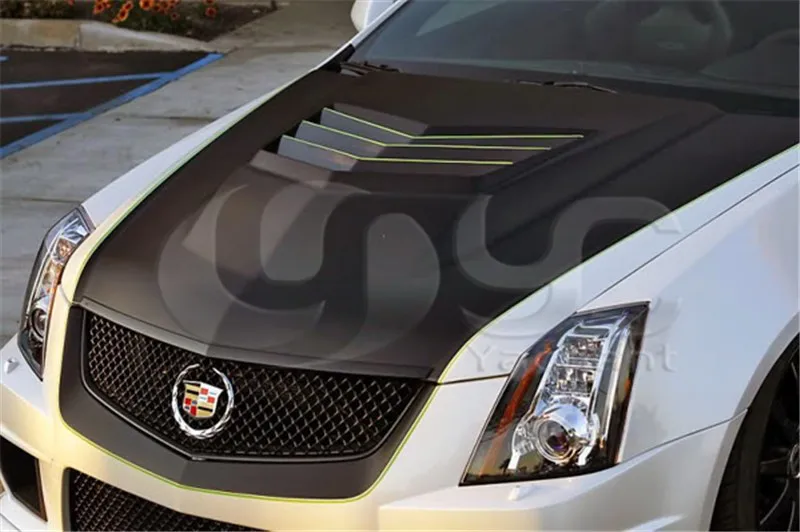 Углеродное волокно крышка с отверстием капот подходит для 2009- Cadillac CTS-V D3 Автоспорт Стиль крышка с отверстием капота