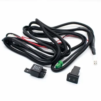 

Set of Wiring Harness Sockets Wire + Switch with LED indicators Relay Cable for Fog Light Lamp for Toyota