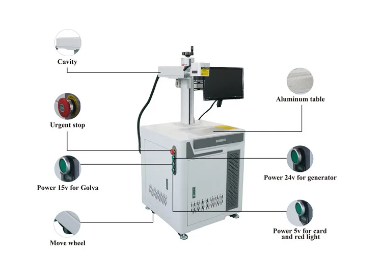 30 Вт волоконно-лазерная маркировочная машина