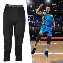 Модные новые мужские тренировочные укороченные штаны, лосины, наколенники, спортивные соты, семь штанов для мужчин, соты, анти-столкновения