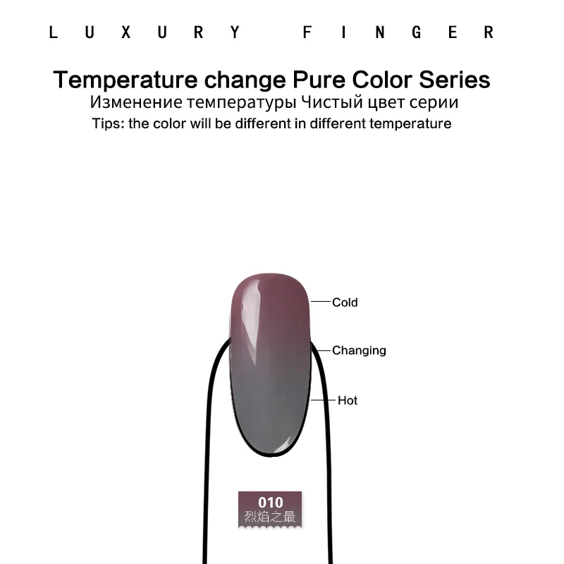 Роскошный палец 1 шт. 15 мл изменение температуры УФ-гель для ногтей смывка для лака дизайн ногтей маникюр Хамелеон Изменение цвета лак - Цвет: color 10