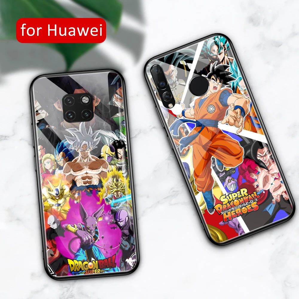

For Huawei nova 4 case Dragon ball Z Glass back Mate 20 cover for Huawei mate 9 10 20 pro 20x lite RS Nova 3 3i 3e 4 4e Y9 2019