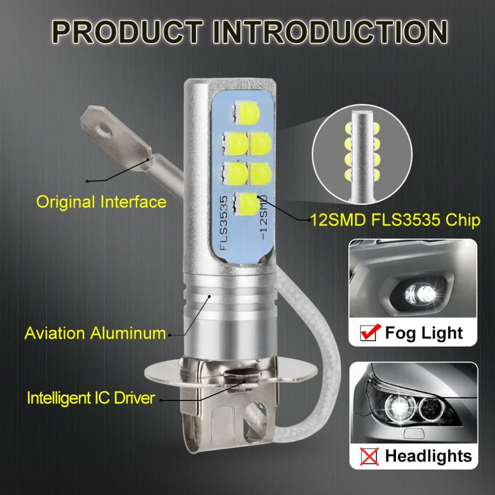 Lâmpada led para farol de neblina automotivo,