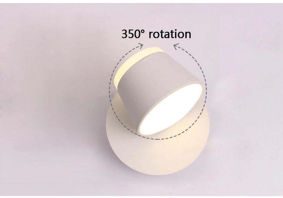Светодиодный настенный светильник, современный настенный светильник, регулируемый внутренний светильник, черный/белый настенный светильник, светильник для гостиной, спальни, светильник s