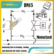 DN15 моторизованный динамический балансировочный клапан в основном для воздушным головным тепловым насосом VFV/VRV системы кондиционера