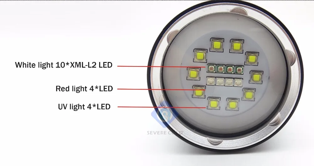Высококачественный профессиональный видео светильник для дайвинга подводный ручной инструмент фотография L2 светодиодный белый красный УФ-светильник светодиодный фонарь для подводного плавания костюм