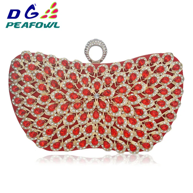 New Design Metallic Blue Diamonds Beaded Flower handbags Girls Elegant Wedding Purses Evening Bags Ladies Day Clutches Party Bag