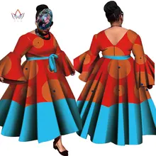 Женские традиционные африканские платья брендовая одежда на заказ Африканский Воск Дашики тонкое длинное платье большой размер 6xl BRW WY4628