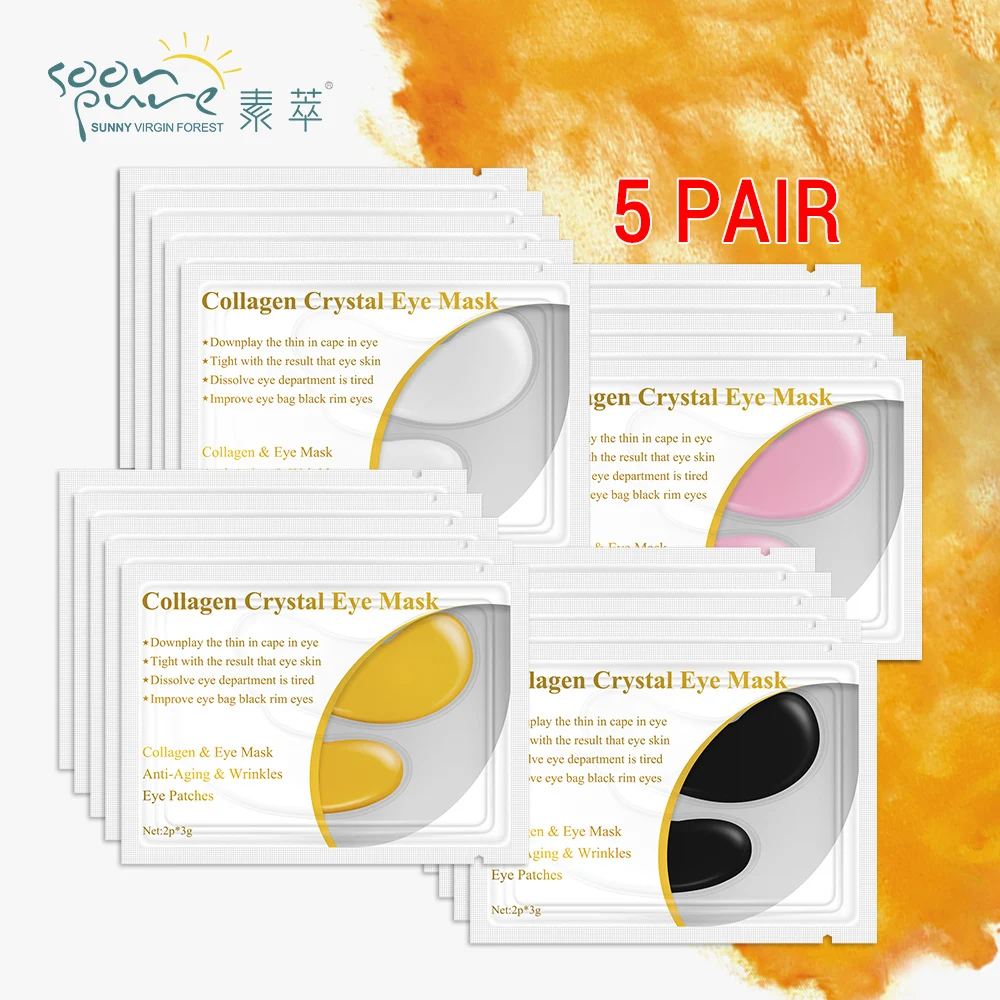 Крем для макияжа soonpure 10 шт. = 5 пар 24 K Золотая Сыворотка глаз маска коллаген против