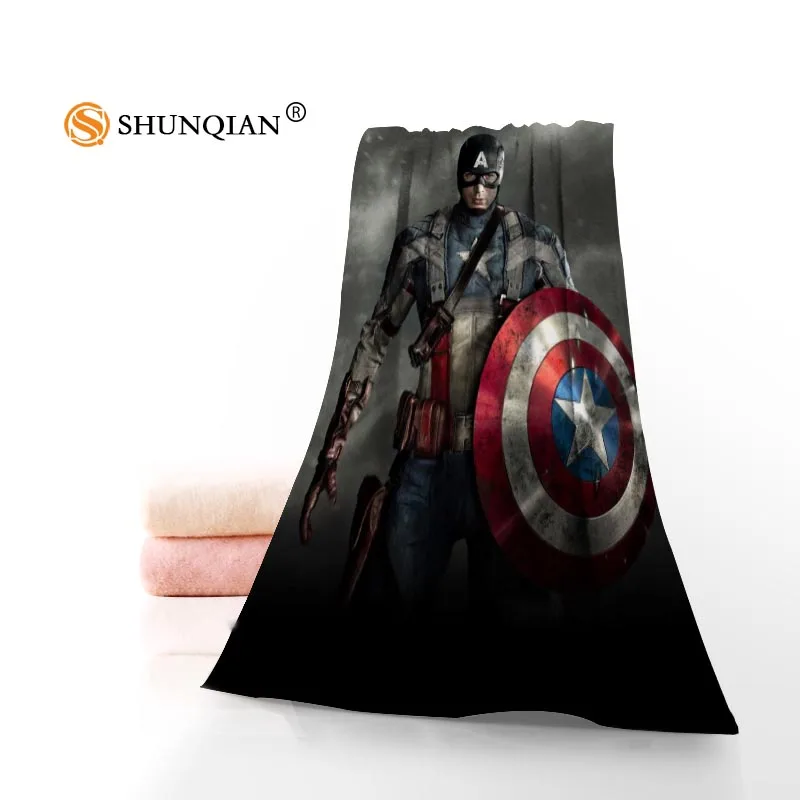 Высокое качество, полотенце для лица Капитан Америка/банное полотенце на заказ, супер абсорбирующее полотенце из микрофибры s 35x75 см, 70x140 см - Цвет: Towel