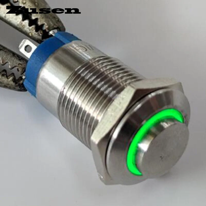 

Zusen 12mm latching ring led light push button switch (ZS12H-10ZE/G/J/12V/N)