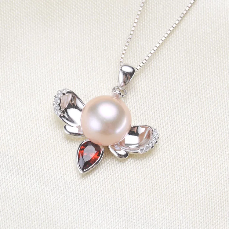 

S925 Sterling Silver Pearl Pendant Holder Women DIY Pearl Pendant Settings Bee Design Pearl Components 3Pcs