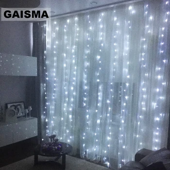 

3M x 2M Christmas LED Curtain Lights Garland Wedding Decorations Bedroom Fairy Lights Party Home New Year Holiday Lighting