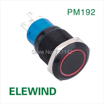 

ELEWIND 19mm Ring illuminated push button switch(PM192F-11E/R/12V/A)