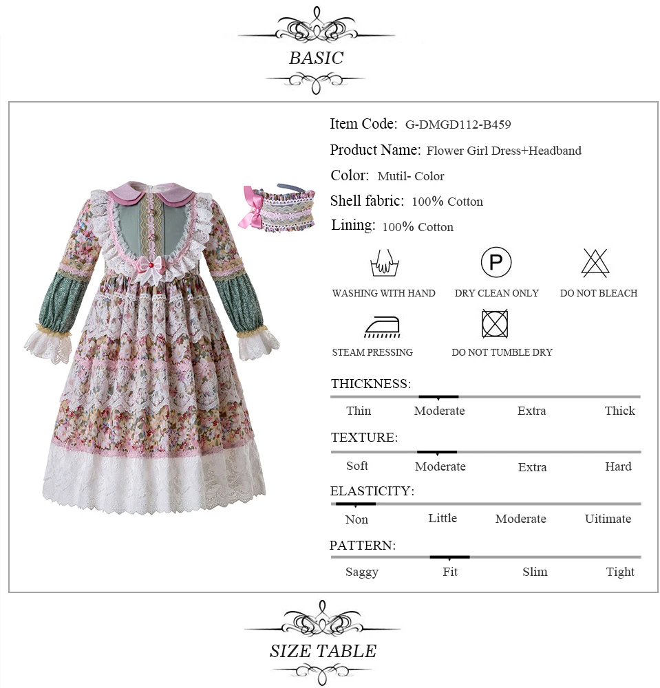 Pettigirl/платье с цветочным узором для девочек кружевное длинное платье с двойным кукольным воротником для детей, Длинные вечерние платья эксклюзивные Детские аксессуары для одежды и волос