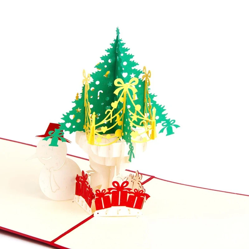 Рождественский подарок колокольчик 3D лазерная резка всплывающие бумажные праздничные открытки ручной работы на заказ рождественские поздравительные открытки подарки для любимого - Цвет: 16