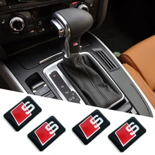 4Pcs/lot Car stickers S small Interior Decorative Badge Hub caps Steering wheel for Audi S Series A1 A3 A4 A5 A6 A7 A8 R8 Q3 Q5