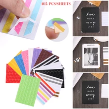 102PCS/גיליון חדש DIY צבעוני תמונה פינת Scrapbook נייר אלבומים תמונות מסגרת תמונה האופנה קישוט PVC מדבקות(China)
