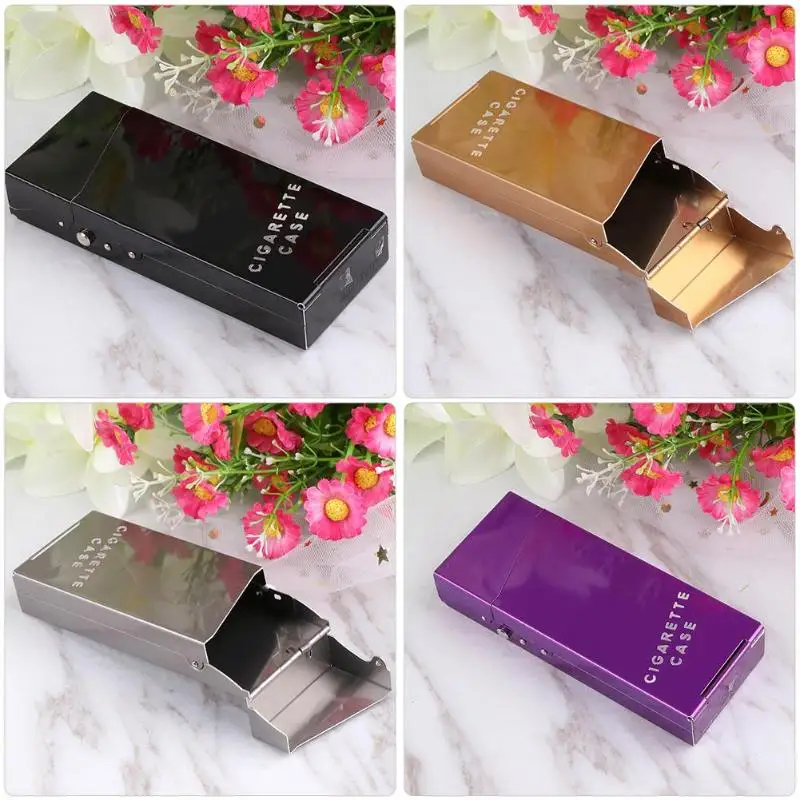 

Women Slim Metal Cigarette Box Cigarette Case Aluminum Gift Box Holder Tobacco Holder Pocket Storage Container Cigarette Box