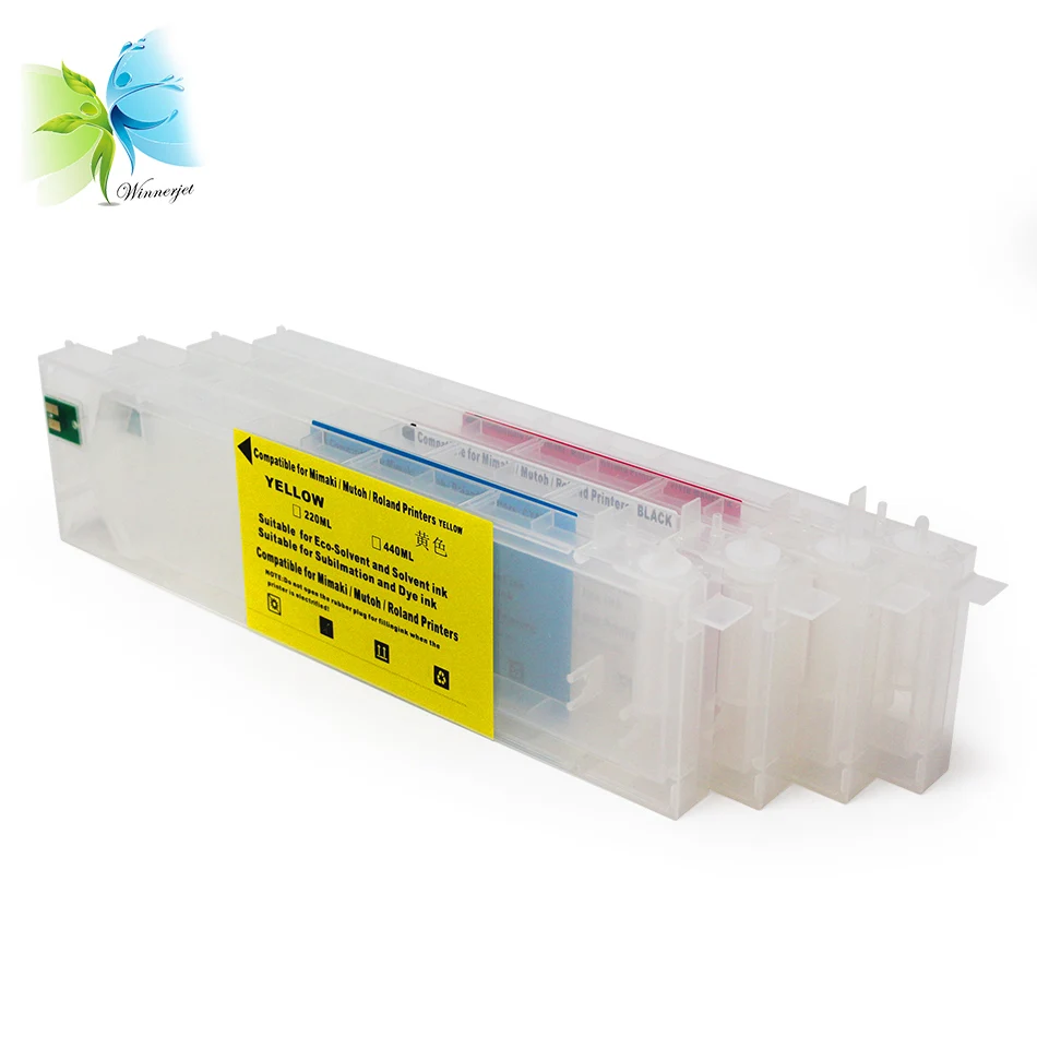 

WINNERJET 440ml 4 Colors Empty Refillable Ink Cartridge For Roland VP540i VP300i Printer With Permanent Chip