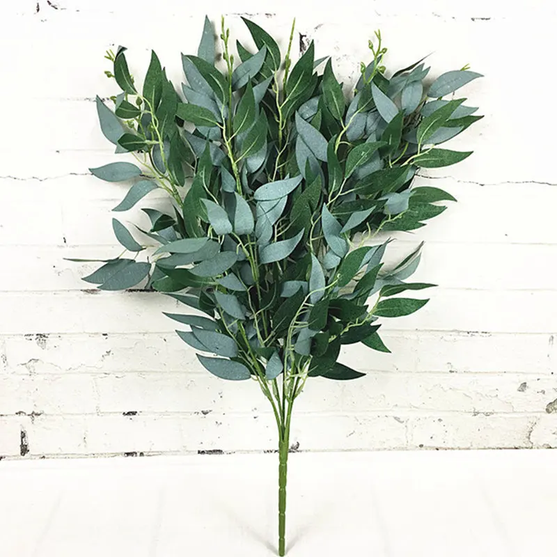 Artificial Plants Artificial Willow Bouquet Fake Leaves for Home Christmas Wedding