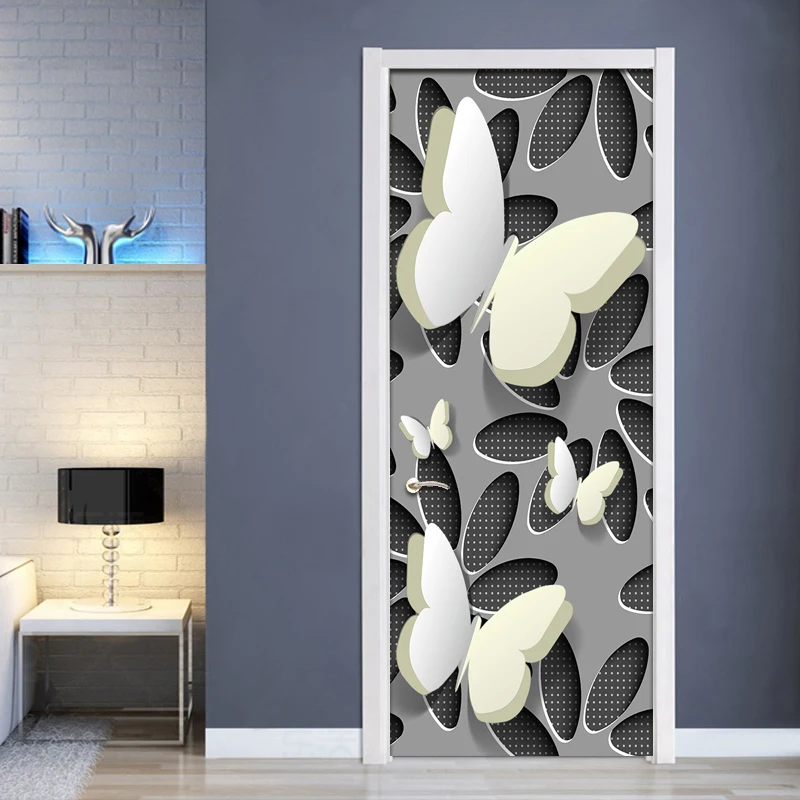 Modern Simple Abstract Stereoscopic Butterfly Living Room Bedroom Door Mural PVC Waterproof Self-adhesive Wallpaper Sticker 3D