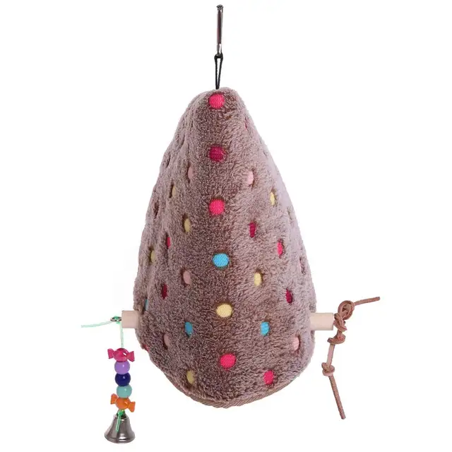 parrot Winter Plush Hut Tent Nest Stand Parrot Bed Sleep Parakeet Cage Cave Hanging Decor  Birdhouse for Small  Cockatoo Finch 3