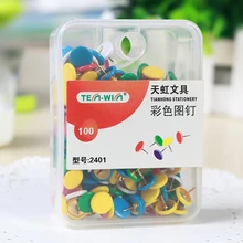 100 шт./лот кавайные цветные металлические миниатюры для рисования, пробковые доски, булавки, булавки для карт, для украшения офиса, школьные принадлежности