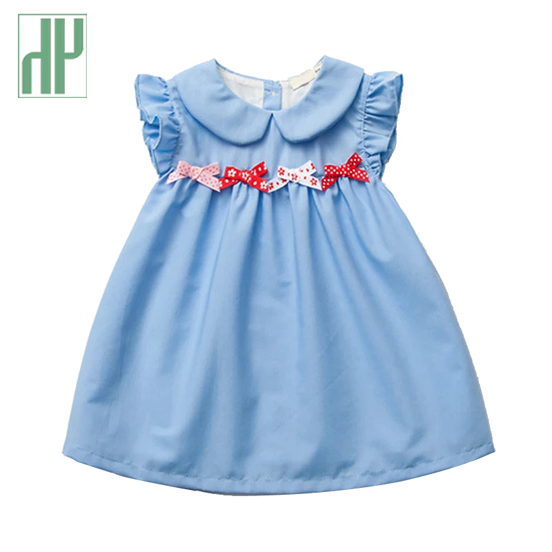 

Toddler Girls summer dress Jeans baby blue dress 2017 New Brand elegant princess costumes for children kids clothing outwear