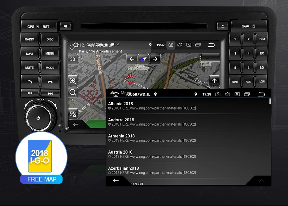 Cheap Isudar Car Multimedia Player 2 Din Android 9 For Mercedes/Benz/GL ML CLASS W164 ML350 GPS Auto Radio DVD Player DSP Octa Core FM 25