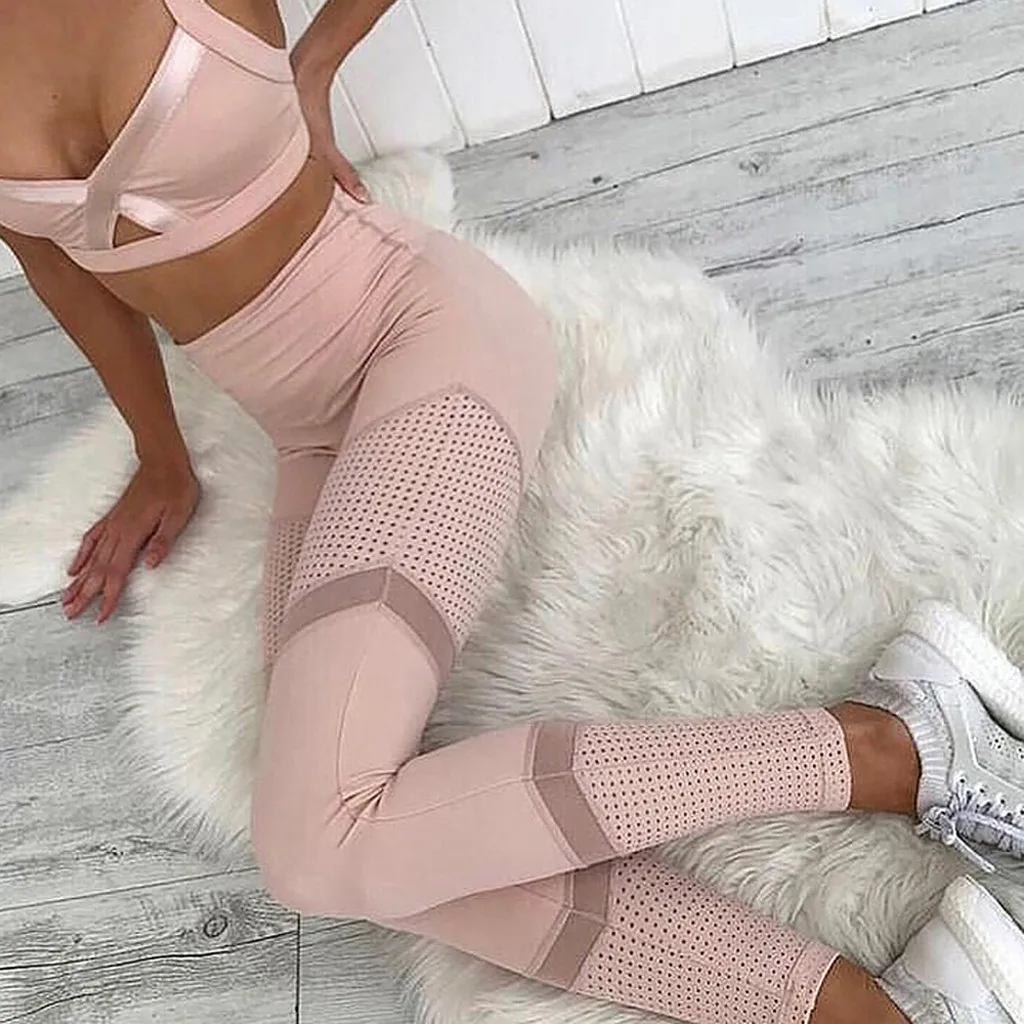 

Solid High Waist Leggings Women Heart Workout Pants Mesh Leggins compression leggings calzas deportivas mujer fitness #9