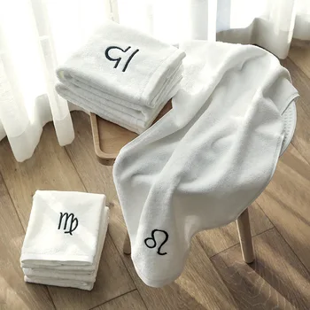 

FOURETAW 1 Piece Chic The Zodiac Pattern 35*75 CM 100% Cotton Face Towel Bath Towel Soft Cotton Beauty Towel Bathroom Products