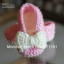 Вязаная крючком детская обувь для маленьких девочек ботиночки с бантом обувь для первых ходунков