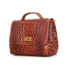 Vintage Alligator Pattern Genuine Leather Small Women Messenger Bags Cowhide Woman handbags Shoulder Bags #M001